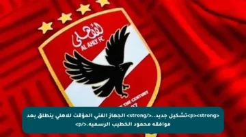 <p><strong>تشكيل جديد..</strong> الجهاز الفني المؤقت للأهلي ينطلق بعد موافقة محمود الخطيب الرسمية.</p>